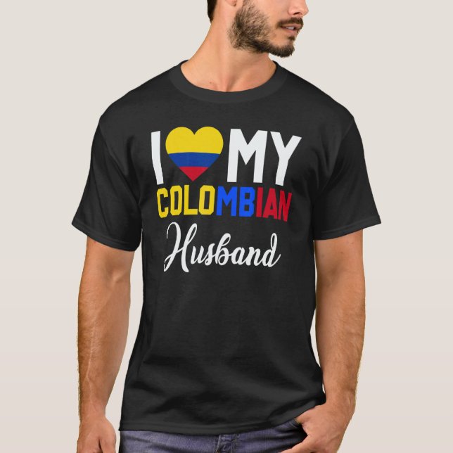 T-shirt I Love My Colombian Husband Canada Flag Married Co (Devant)