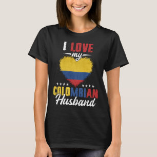 T-shirt I Love My Colombian Husband Pride Colombia Flag Co