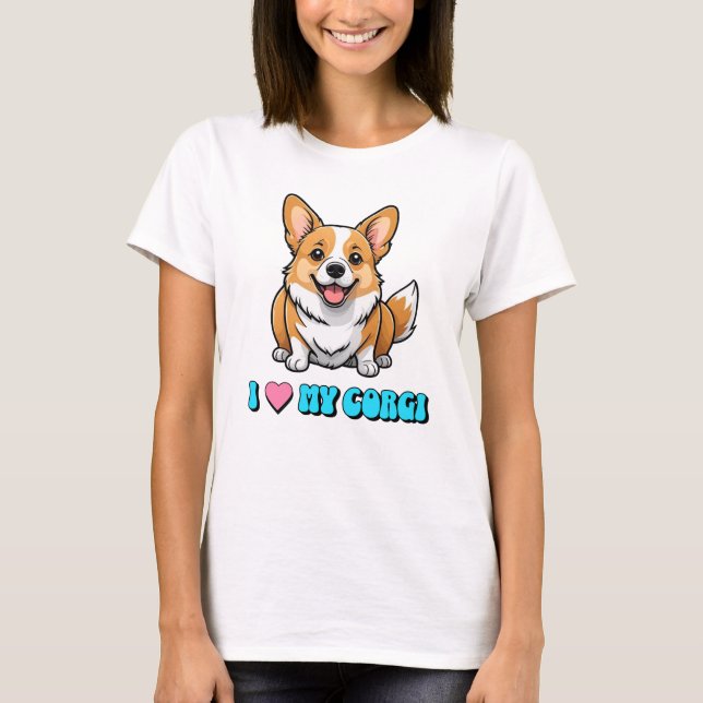 T-shirt I Love My Corgi (Devant)
