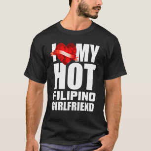 T-shirt I Love My Crazy Filipino Girlfriend Crystal Heart