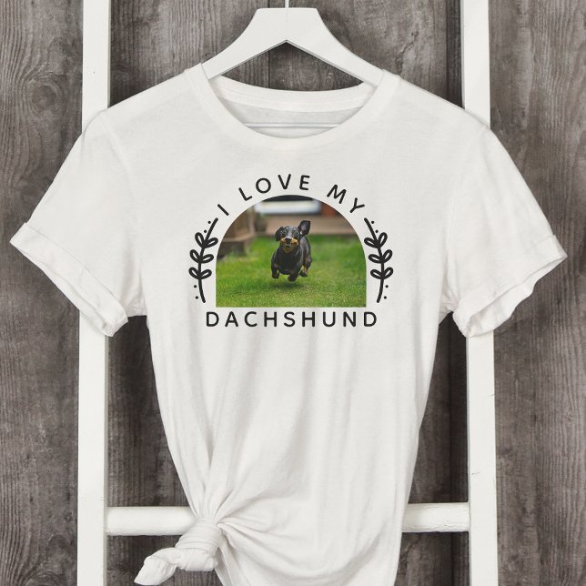 T-shirt I Love My dachshund Dog Photo (Créateur téléchargé)