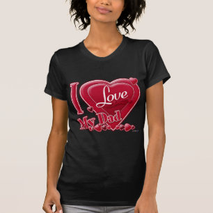 T-shirt I Love My Dad rouge - coeur