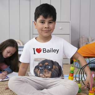 T-shirt I Love My Dog photo personnalisée