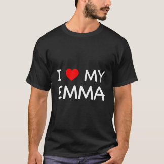 T-shirt I Love My Emma First Name Red He