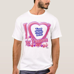 T-shirt I Love My Fiancée rose/violet - photo