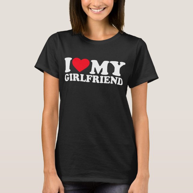 T-shirt I Love My Gf Girlfriend I Heart My (Devant)