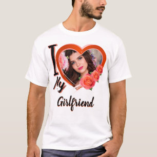 T-shirt I Love My Girl friend-Photo-Red-Heart-T-Shirt