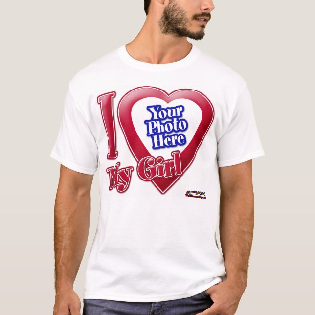T-shirt I Love My Girl - Photo (Devant)