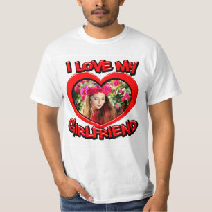 T-shirt I Love my Girlfriend Bubble Red Heart Photo