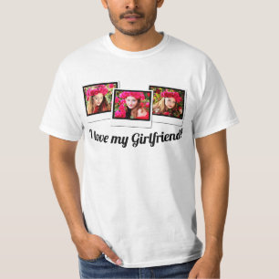 T-shirt I Love my Girlfriend Custom Collage 3-Photo
