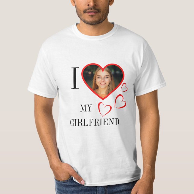 T-shirt I Love My Girlfriend Custom Heart Your (Devant)