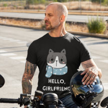 I Love My Girlfriend Custom Text Homme's Cat T-shi