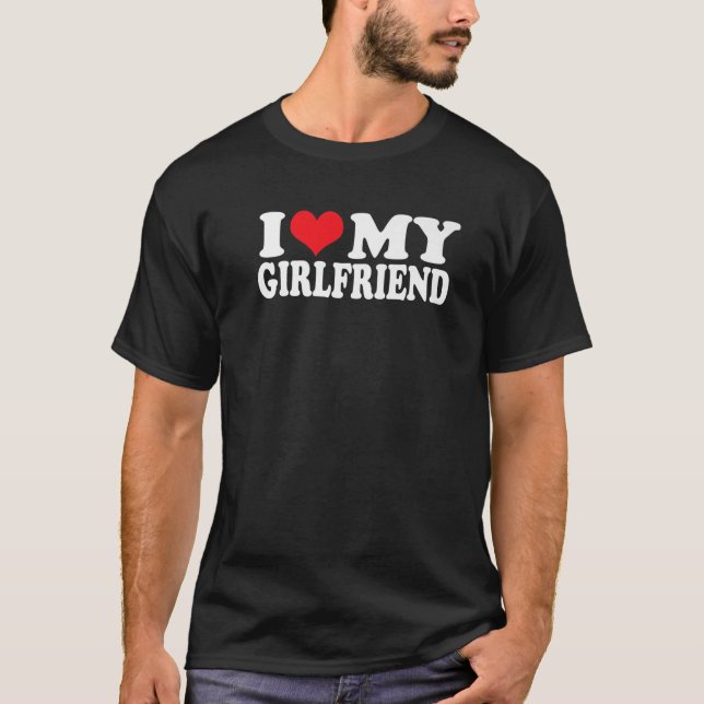 T-shirt I Love My Girlfriend Funny Red Heart Love Girlfrie (Devant)