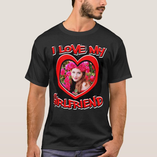 T-shirt I Love my Girlfriend Graffiti Heart Red Photo (Devant)