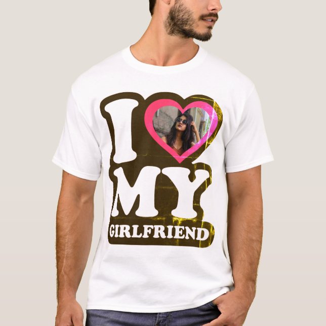 T-shirt I Love My Girlfriend Green Leaf - Photo personnali (Devant)