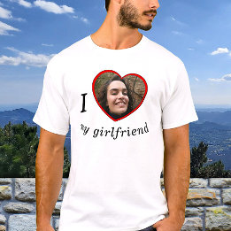 T-shirt I Love My Girlfriend Petit ami Texte Photo Personn