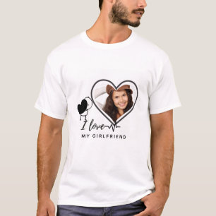 T-shirt I Love My Girlfriend PHOTO Don Coeur personnalisé