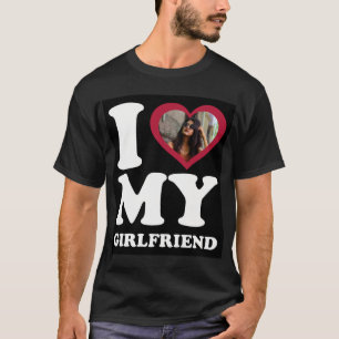 T-shirt I Love My Girlfriend - Photo personnalisée Black 