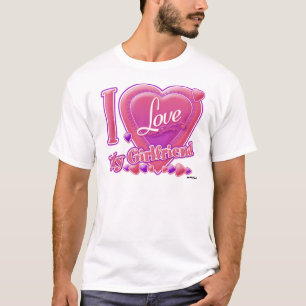 T-shirt I Love My Girlfriend rose/violet - coeurs