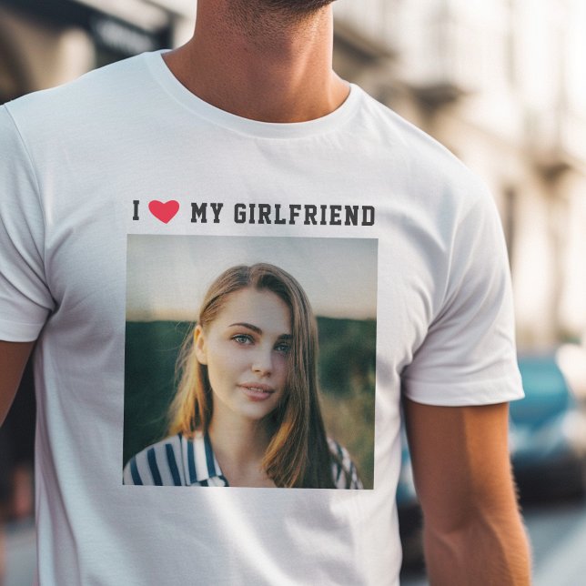 T-shirt I Love My Girlfriend Sporty Minimalist photo (Créateur téléchargé)
