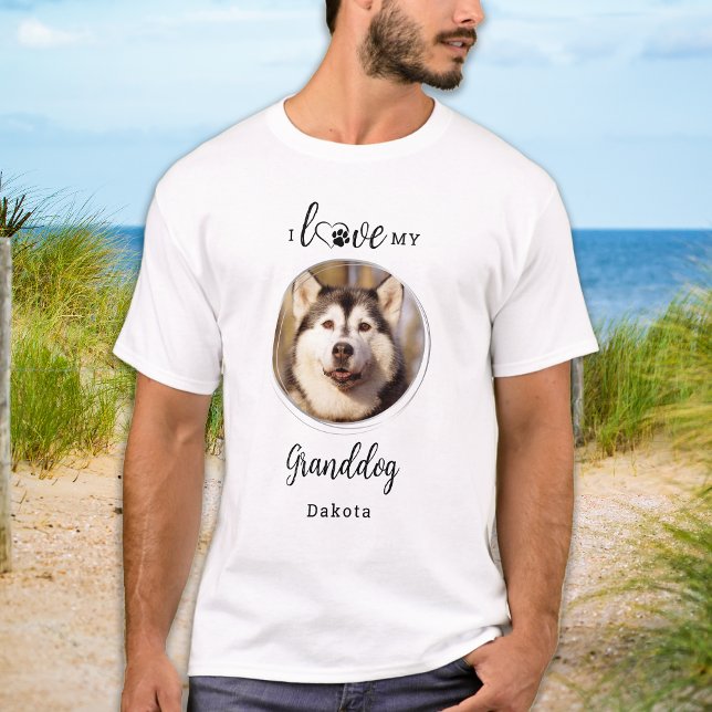 T-shirt I Love My Granddog Grand-père Personnalisé Animaux (Créateur téléchargé)