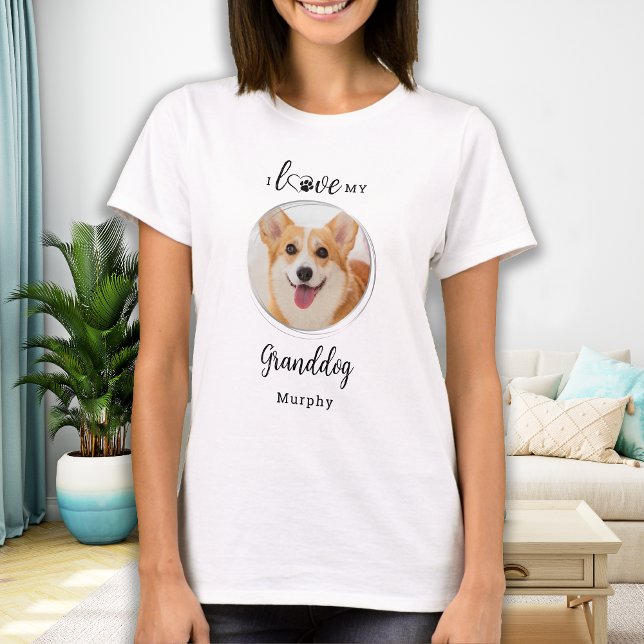T-shirt I Love My Granddog Personalized Pet Grandma Photo (Créateur téléchargé)