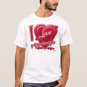 T-shirt I Love My Grandgirl red - coeur