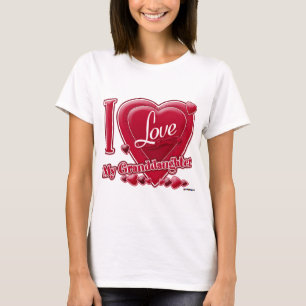 T-shirt I Love My Grandgirl red - coeur
