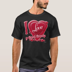 T-shirt I Love My Great Grand-pa rouge - coeur