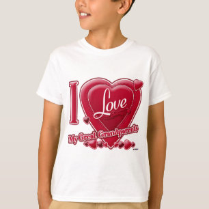 T-shirt I Love My Great Grand-parents rouge - coeur