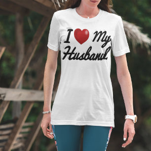 T-shirt I Love My Husband mignon texte noir