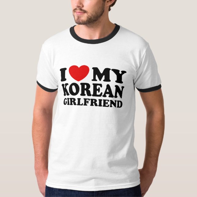 T-shirt I Love My Korean Girlfriend (Devant)