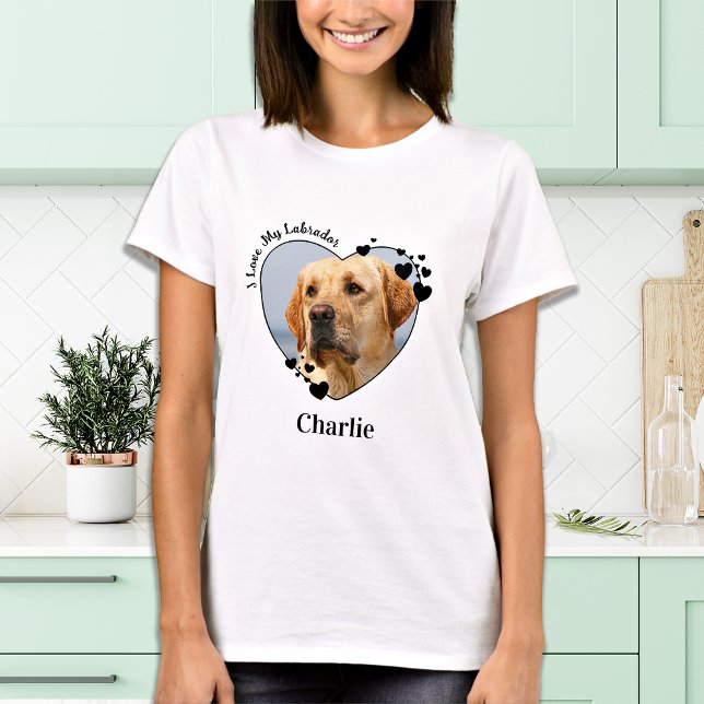 T-shirt I Love My Labrador Dog Personnaliser Heart Pet Pho (Créateur téléchargé)