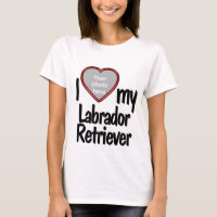 I Love My Labrador Retriever mignon Red Heart Phot