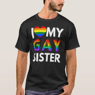 T-shirt I Love My Lesbian Sister Lgbt Gay Rainbow Pride Le