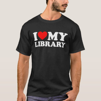 T-shirt I Love My Library Heart For Book Lovers Lecteurs L