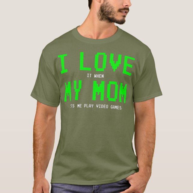 T-shirt I Love My    MomGamer Cadeaux pour les garçons Ado (Devant)