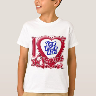 T-shirt I Love My Parents coeur rouge - photo