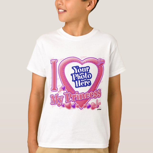 T-shirt I Love My Princess rose/violet - photo (Devant)