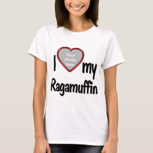 T-shirt I Love My Ragamuffin - Photo Chat En Forme De Coeu