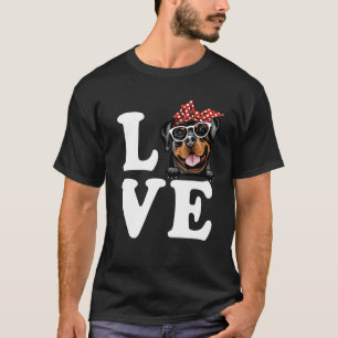 T-shirt I Love My Rottweiler Bandana Lunettes de soleil Am
