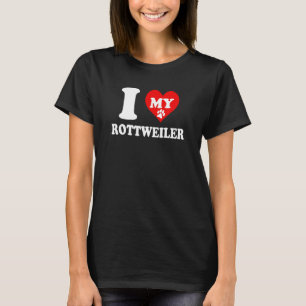 T-shirt I Love My Rottweiler Chien race Kennel Papa Maman