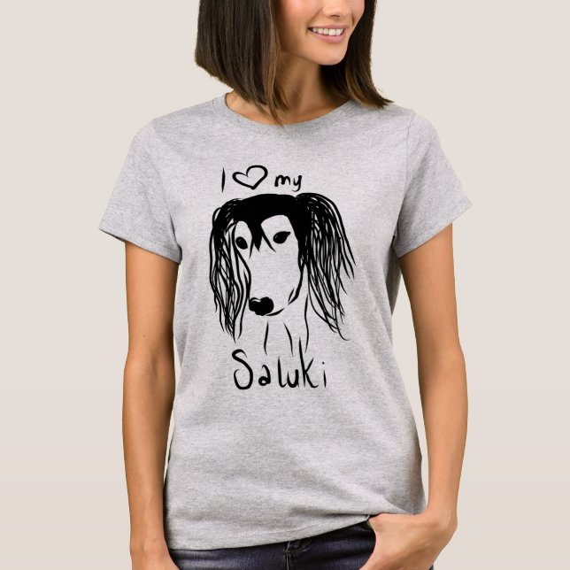 T-shirt I love my saluki (Devant)