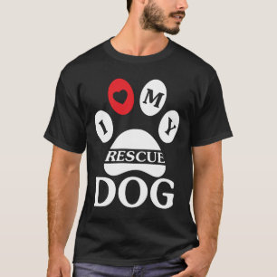 T-shirt I Love My Secourt Dog - Bold Empreinte de patte De
