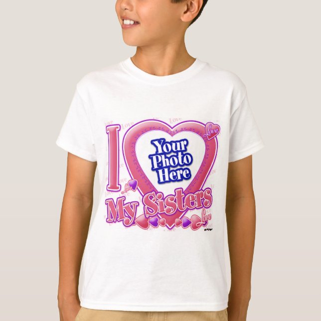 T-shirt I Love My Sisters rose/violet - photo (Devant)