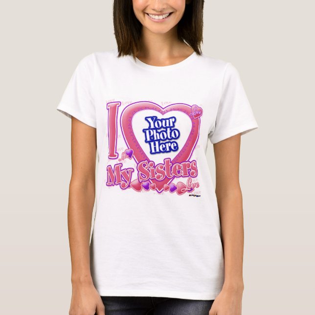 T-shirt I Love My Sisters rose/violet - photo (Devant)