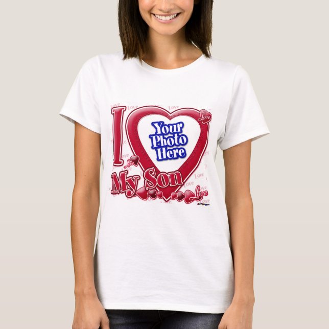 T-shirt I Love My Son coeur rouge - photo (Devant)