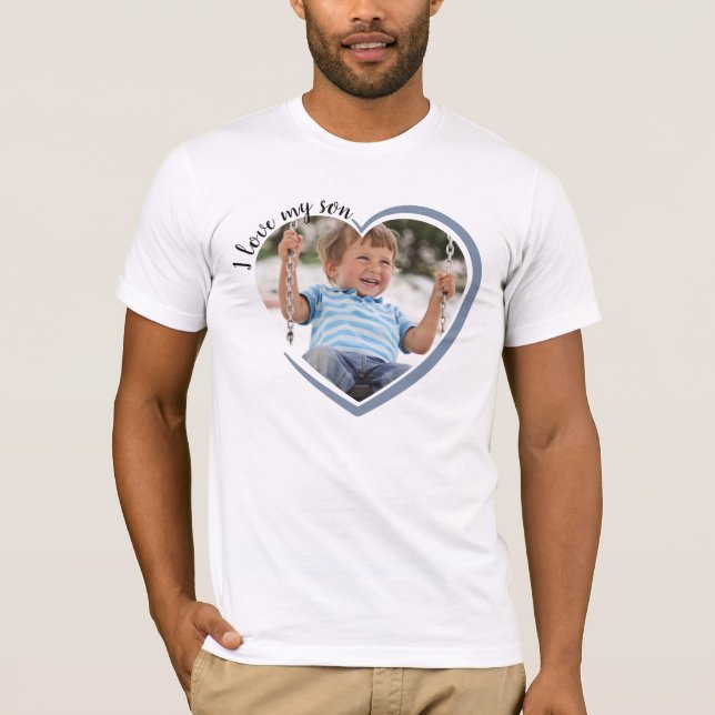 T-shirt I Love My Son Heart Photo (Devant)