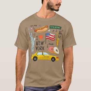 T-shirt I Love New York NY Icons Tourist Inspiré Cadeau