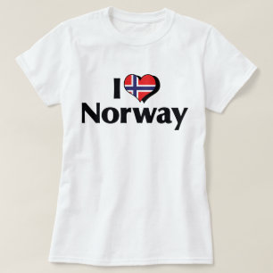 T-shirt I Love Norway Flag Shirt